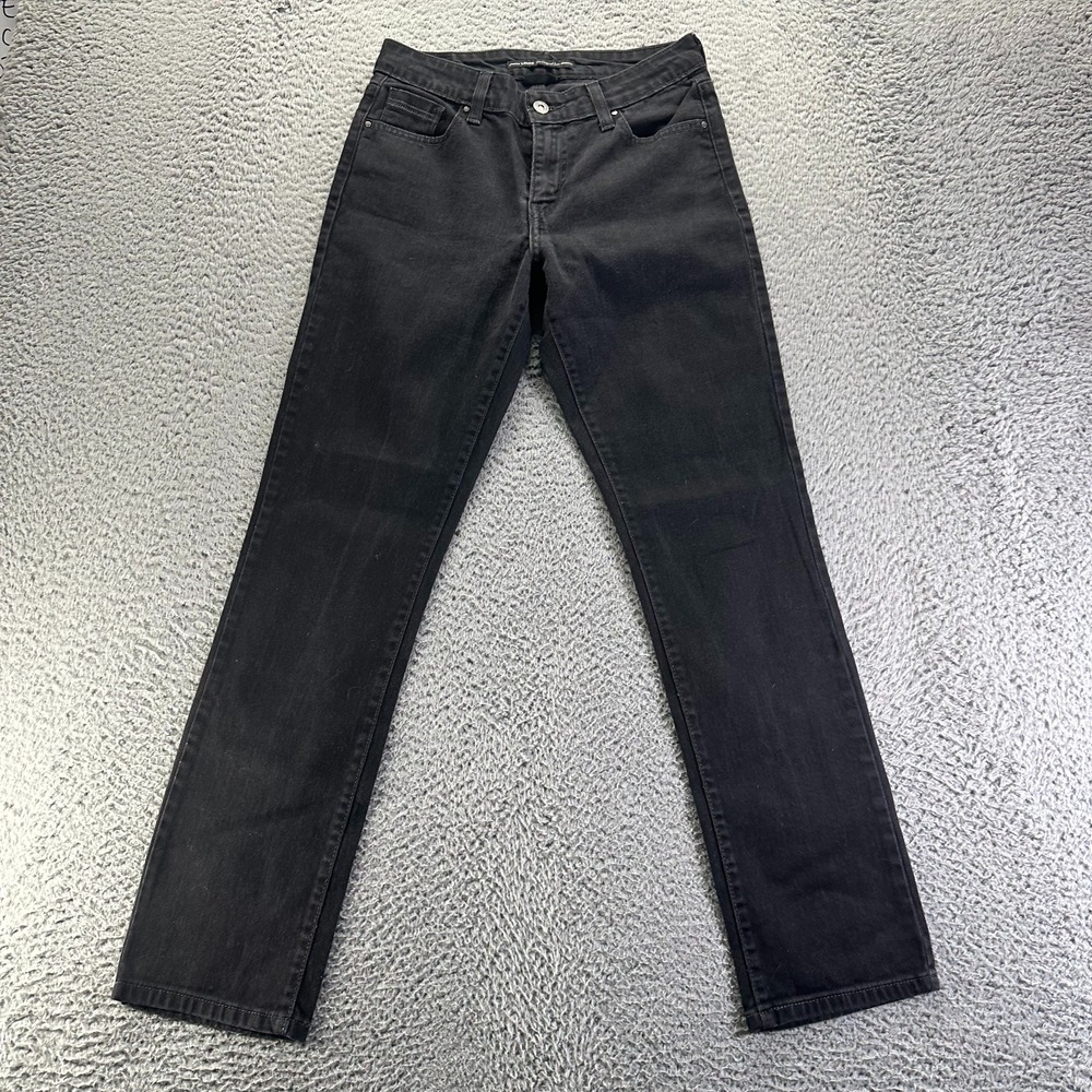 Levi's Jeans Women's 6 Black Cotton Denim Skinny Leg Mid-Rise Stretch Dark Wash